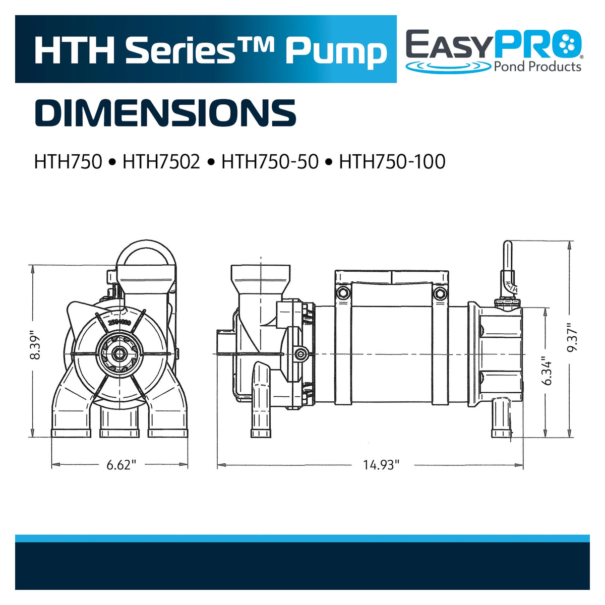 EasyPro HTH750 HTH7502 dimensions 14.93 inches long