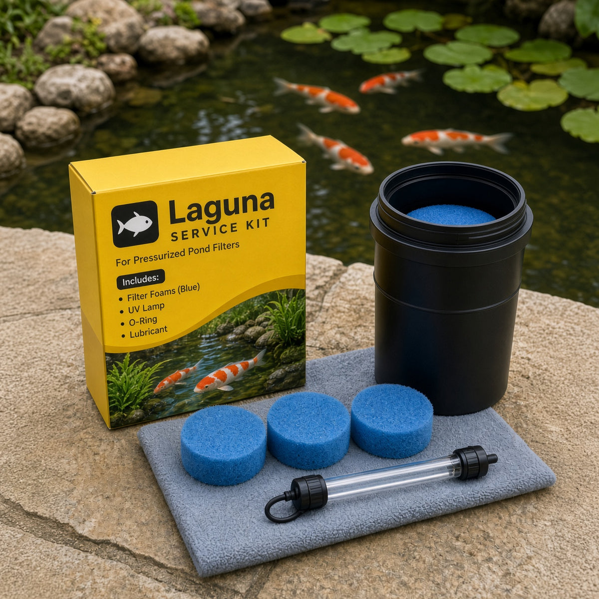 Pressure-Flo filter service kit for spring pond filter maintenance