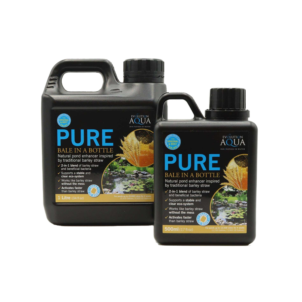 Evolution Aqua Pure Bale In a Bottle 500ml and 1000ml bottles