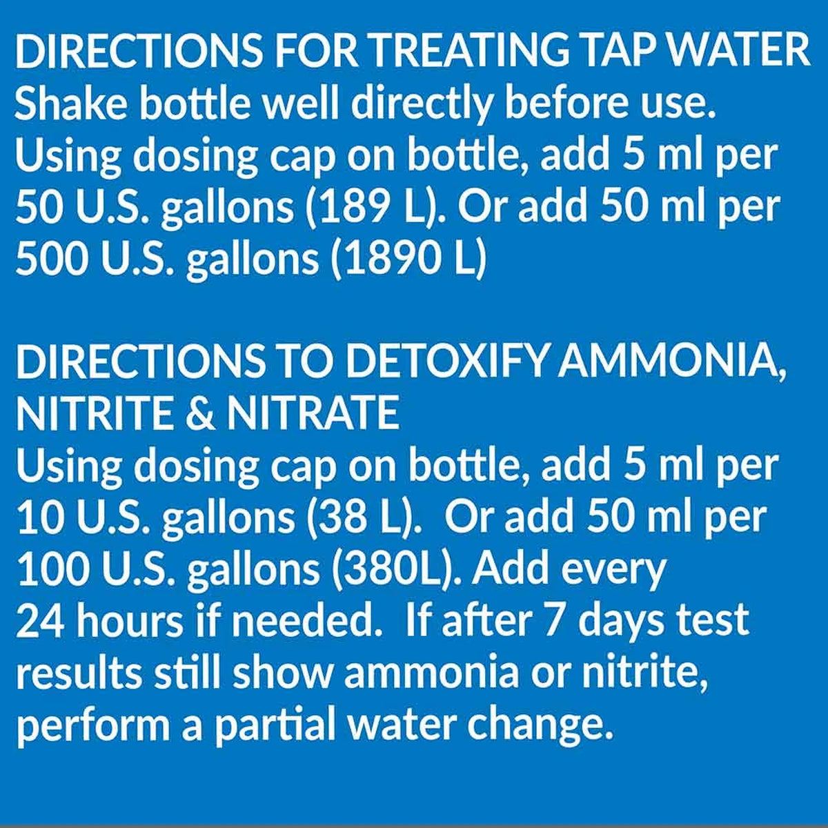 API Pond Aqua Essential tap water and ammonia dosing directions
