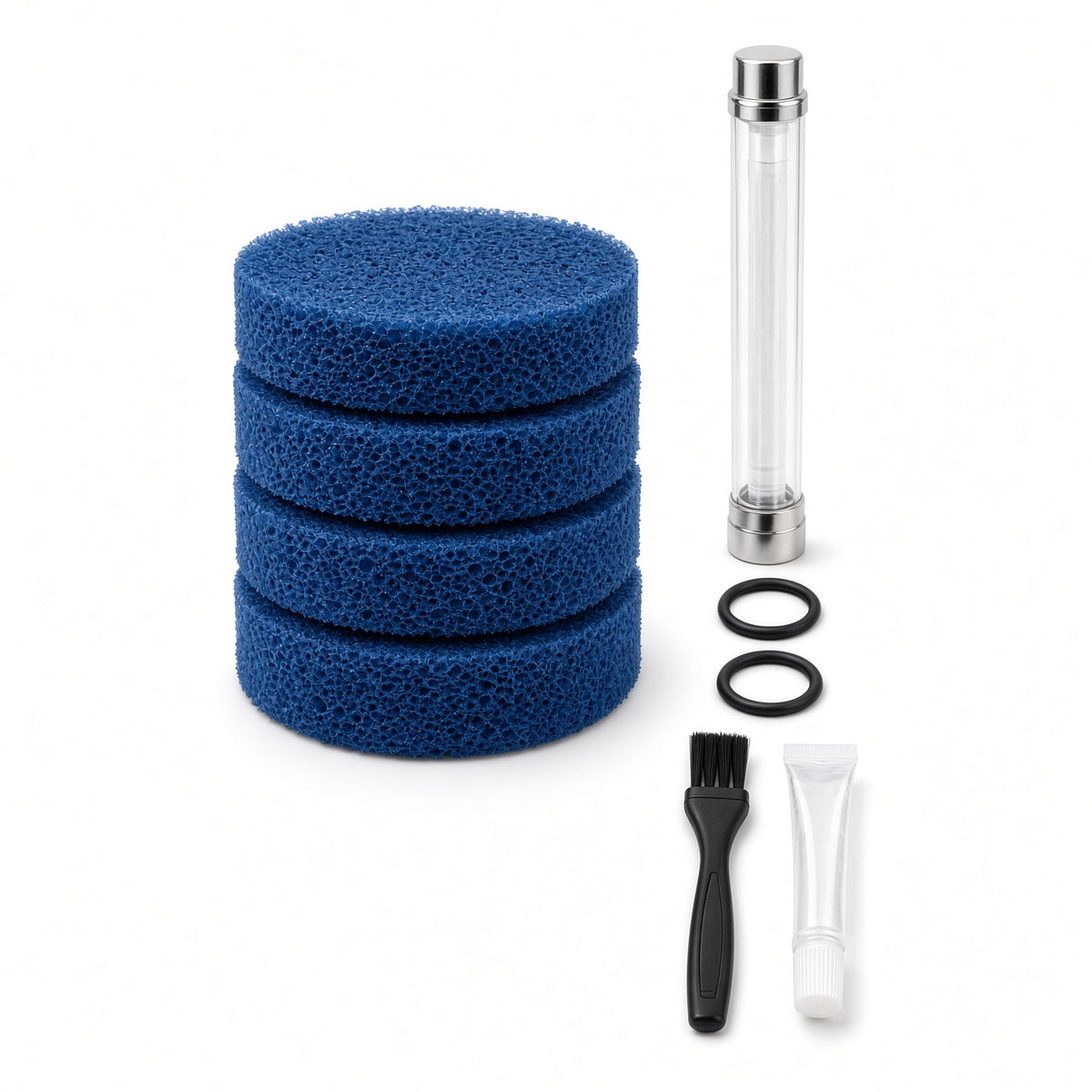 Pressure-Flo 3000 service kit foams, UV lamp, O-rings, and brushes